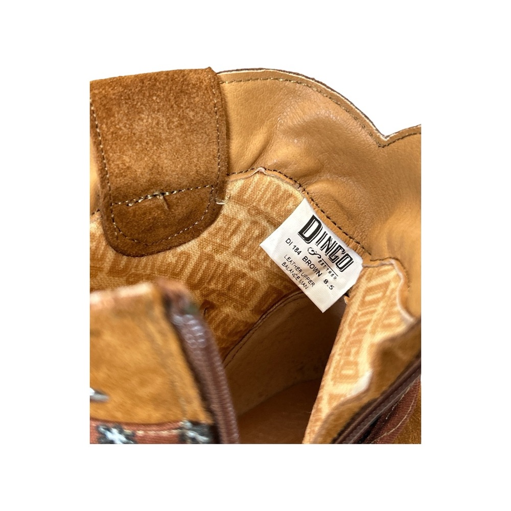 Dingo Bandida Brown Leather Boot Beaded W/Material Womens 8.5 Very Minimal Wear - Picture 5 of 8